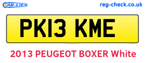 PK13KME are the vehicle registration plates.