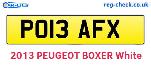 PO13AFX are the vehicle registration plates.