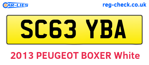 SC63YBA are the vehicle registration plates.