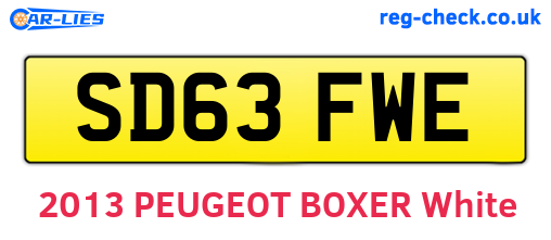 SD63FWE are the vehicle registration plates.