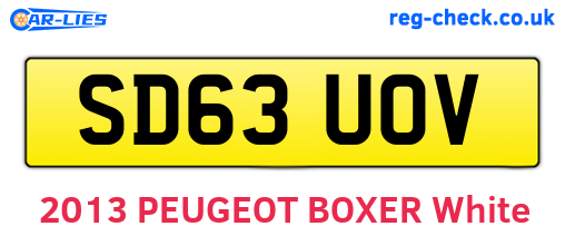 SD63UOV are the vehicle registration plates.