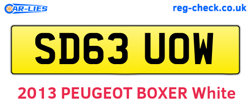 SD63UOW are the vehicle registration plates.
