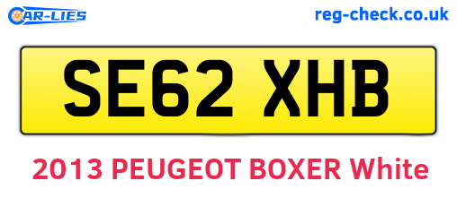 SE62XHB are the vehicle registration plates.