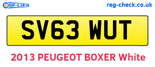 SV63WUT are the vehicle registration plates.