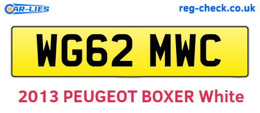 WG62MWC are the vehicle registration plates.