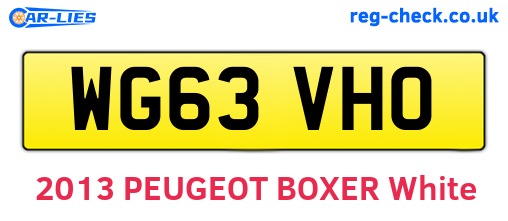 WG63VHO are the vehicle registration plates.