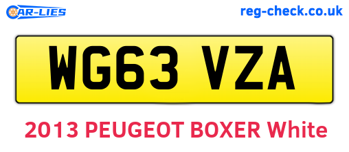 WG63VZA are the vehicle registration plates.