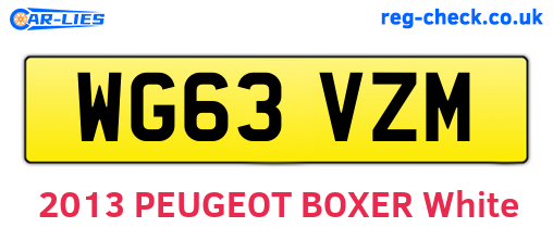 WG63VZM are the vehicle registration plates.