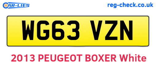 WG63VZN are the vehicle registration plates.