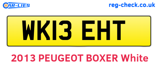WK13EHT are the vehicle registration plates.