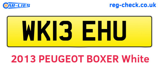 WK13EHU are the vehicle registration plates.