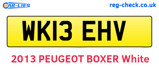 WK13EHV are the vehicle registration plates.