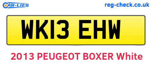 WK13EHW are the vehicle registration plates.