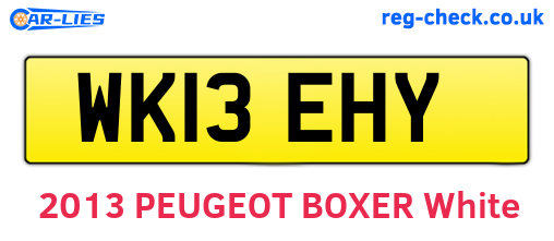 WK13EHY are the vehicle registration plates.