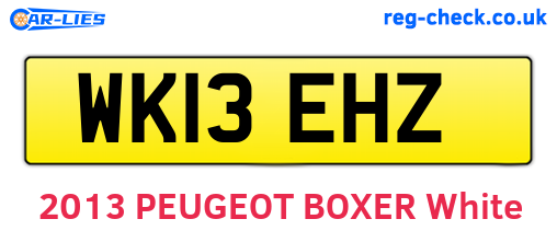 WK13EHZ are the vehicle registration plates.