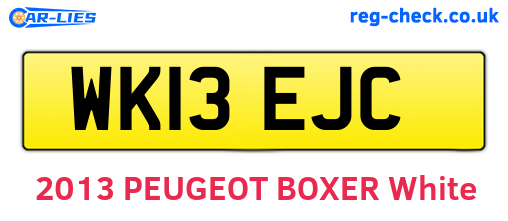 WK13EJC are the vehicle registration plates.