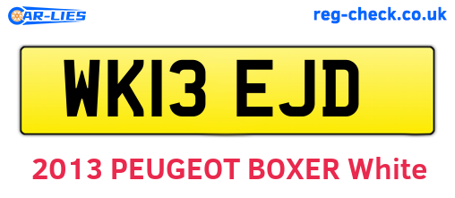 WK13EJD are the vehicle registration plates.