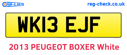 WK13EJF are the vehicle registration plates.