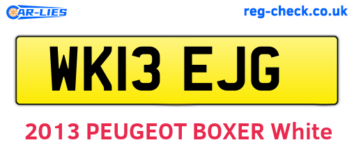 WK13EJG are the vehicle registration plates.