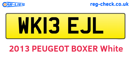 WK13EJL are the vehicle registration plates.