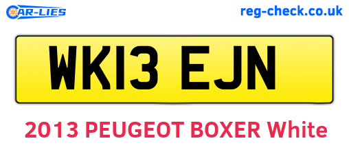 WK13EJN are the vehicle registration plates.