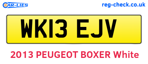 WK13EJV are the vehicle registration plates.