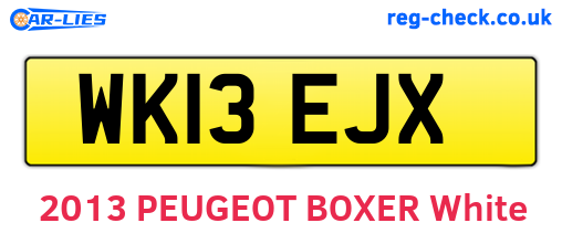 WK13EJX are the vehicle registration plates.