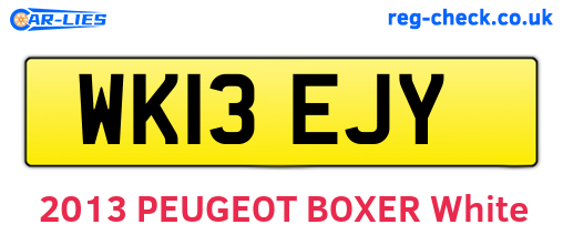 WK13EJY are the vehicle registration plates.