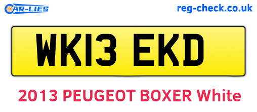 WK13EKD are the vehicle registration plates.