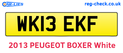 WK13EKF are the vehicle registration plates.