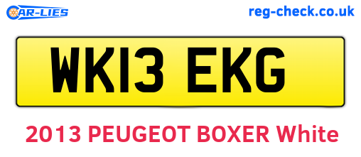 WK13EKG are the vehicle registration plates.