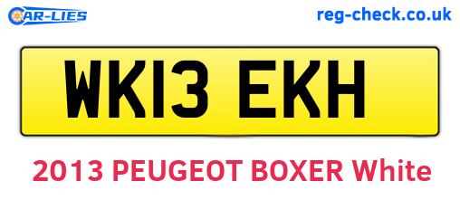 WK13EKH are the vehicle registration plates.