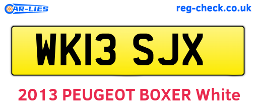 WK13SJX are the vehicle registration plates.
