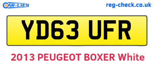 YD63UFR are the vehicle registration plates.