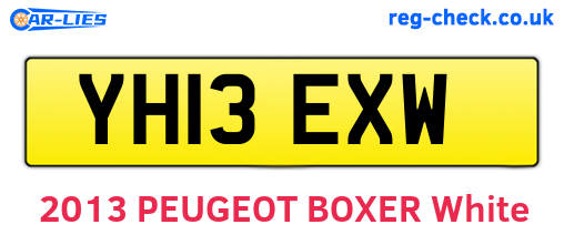 YH13EXW are the vehicle registration plates.