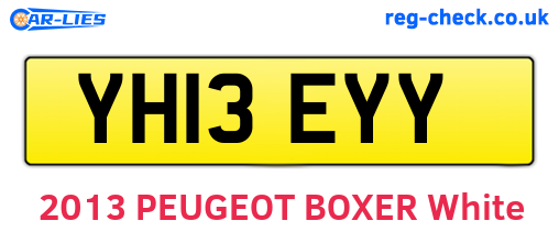 YH13EYY are the vehicle registration plates.