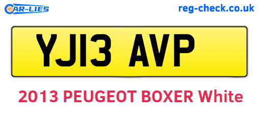 YJ13AVP are the vehicle registration plates.