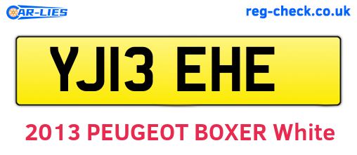 YJ13EHE are the vehicle registration plates.