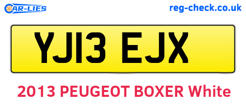 YJ13EJX are the vehicle registration plates.