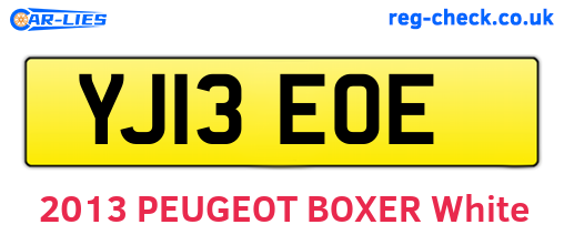 YJ13EOE are the vehicle registration plates.