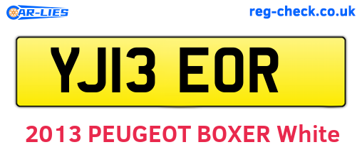 YJ13EOR are the vehicle registration plates.
