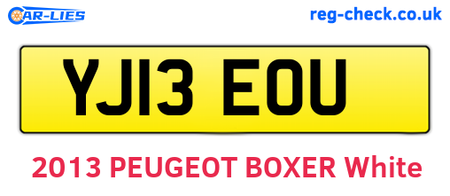 YJ13EOU are the vehicle registration plates.