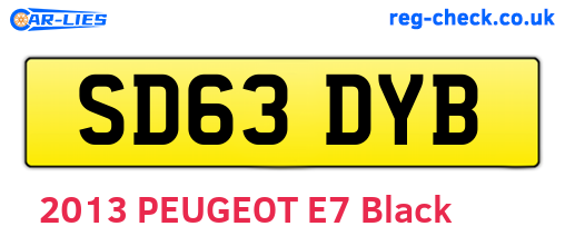SD63DYB are the vehicle registration plates.