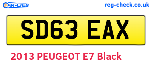 SD63EAX are the vehicle registration plates.