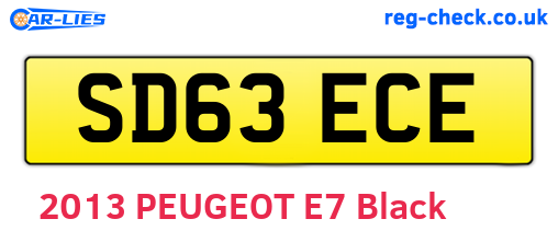 SD63ECE are the vehicle registration plates.