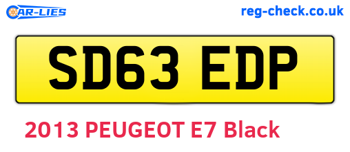 SD63EDP are the vehicle registration plates.