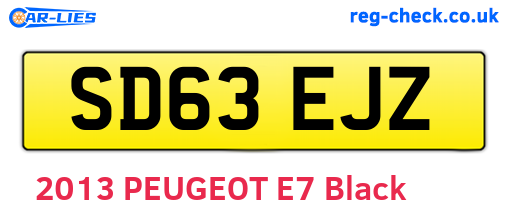 SD63EJZ are the vehicle registration plates.