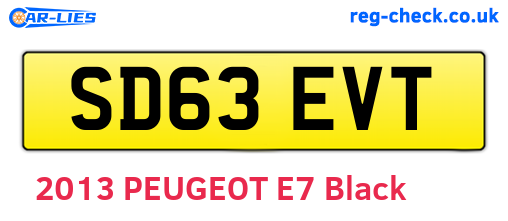 SD63EVT are the vehicle registration plates.