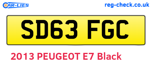 SD63FGC are the vehicle registration plates.