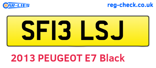 SF13LSJ are the vehicle registration plates.